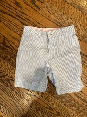 The Beaufort Bonnet Company Light Blue Seersucker Flat-Front Shorts
